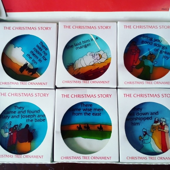 Vintage? The Christmas Story 12 PC Ornament Set Handcrafted/Translucent/Goldtone - Picture 4 of 6